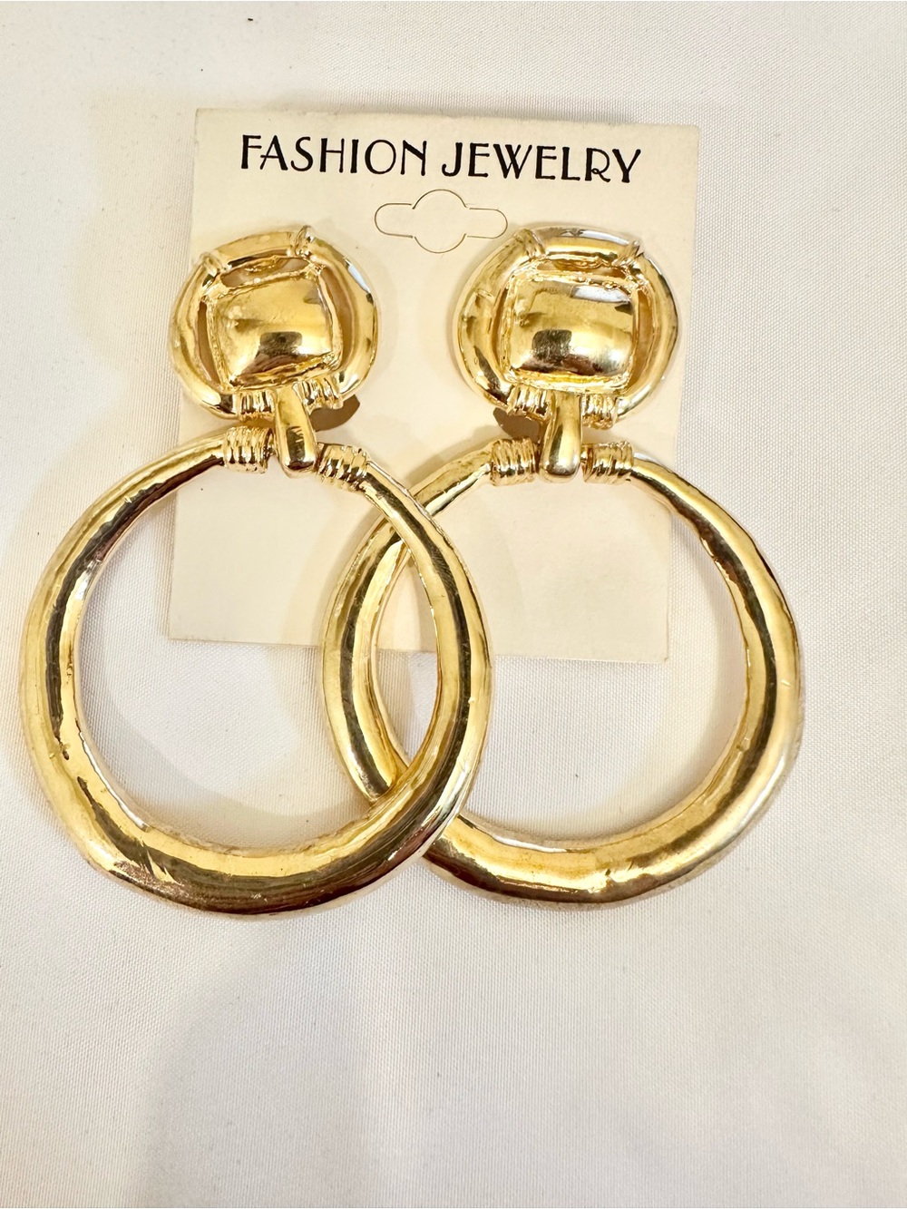 90s Vintage Gold Hoop Drop Earrings - High Quality
